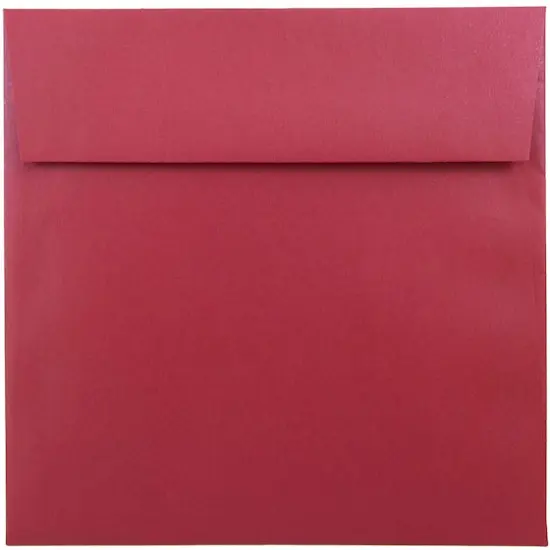 JAM Paper 6.5" x 6.5" Square Metallic Invitation Envelopes, 50ct. Jupiter Red Stardream {1}