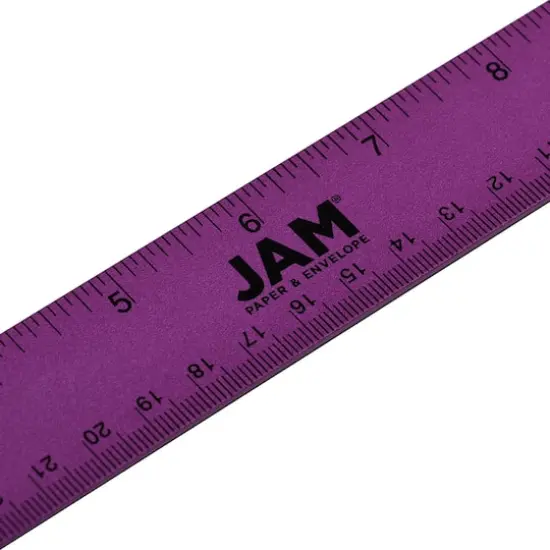 JAM Paper Metallic Stainless Steel Rulers, 12ct. Purple {5}