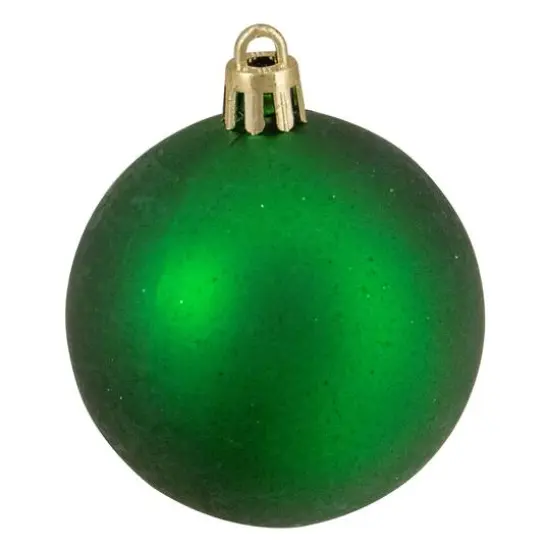 24ct. 2.5"Xmas Green 4-Finish Shatterproof Christmas Ball Ornaments {5}