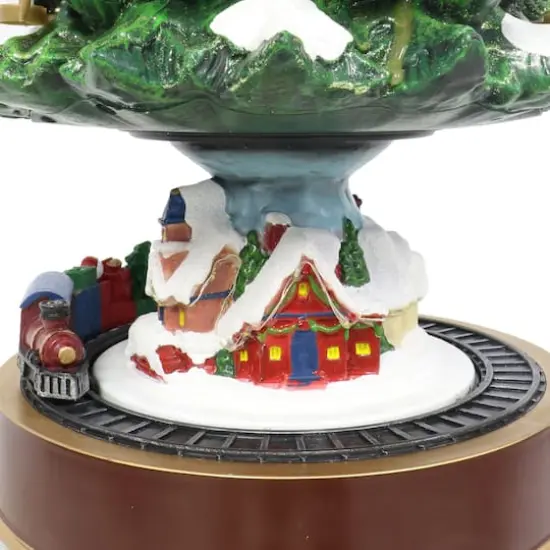 22" Animated Musical Christmas Tree Village with Moving Trains {6}
