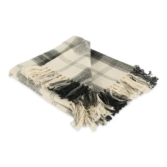 DII&reg; Black & Cream Farmhouse Woven Throw {1}