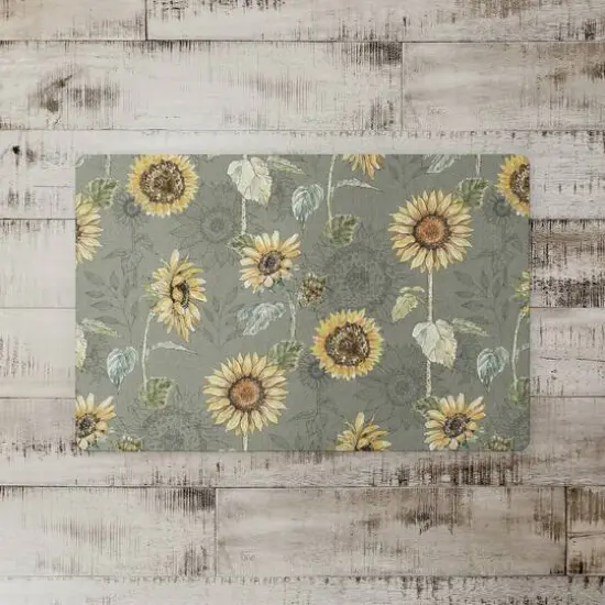 Sunflower Pattern Floor Mat Green {3}