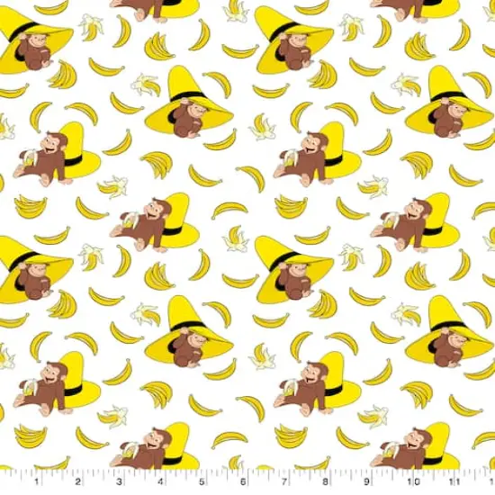 Universal Studios Curious George Banana Packed Cotton Fabric {1}