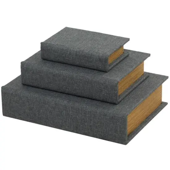 Light Gray Linen Faux Book Box Set {4}