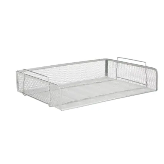 Mind Reader Stackable Metal Mesh Tray & Desk Document Organizer Set Silver {4}