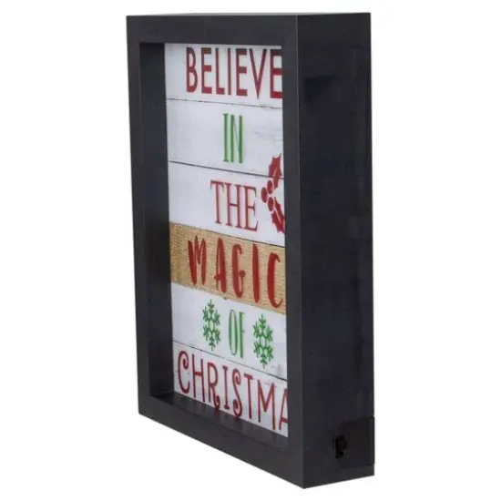 LED Lighted 'Believe in the Magic of Christmas' Shadow Box Wall Art {5}