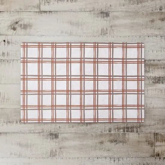 Holiday Plaid on White Floor Mat {3}