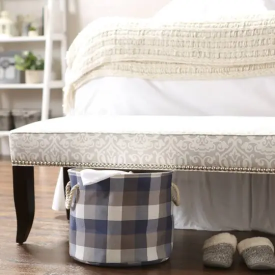 DII&reg; 12" Round Tri-Color Fabric Bin Tri Color French Blue {7}