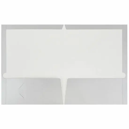 JAM Paper Glossy Two Pocket Folders, 12ct. Silver {4}