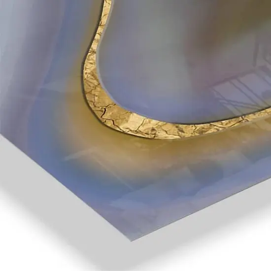 Designart Fashion Golden Core Agate 3 Panel Oversized Wall Clock {4}