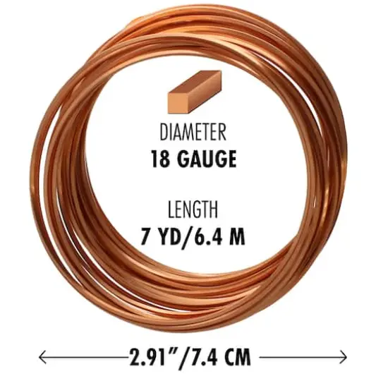The Beadsmith&reg; Wire Elements&trade; 18 Gauge Tarnish Resistant Medium Temper Square Wire, 7yd. Natural Copper {7}