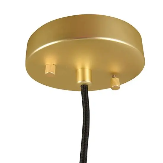 Hello Honey® Smoked Embossed Glass Shade Pendant Lamp with Brass Accents {7}