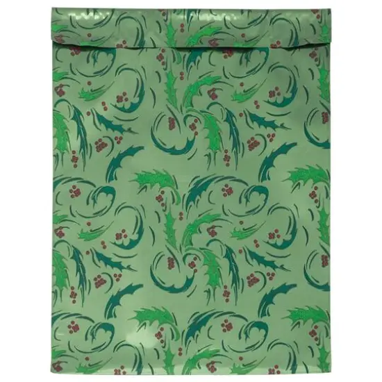 JAM Paper 9" x 12" Green Mistletoe Foil Open Envelopes with Self Adhesive Closure, 25ct. {5}