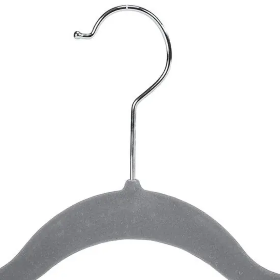 Simplify Slim Velvet Hangers with Clips, 6ct. Gray {8}