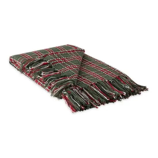 DII&reg; O Christmas Tree Plaid Recycled Cotton Throw {1}
