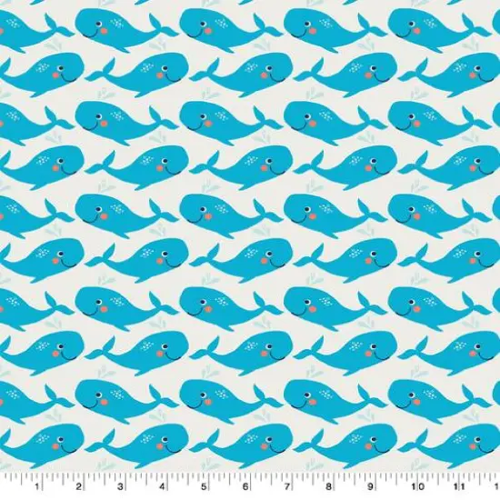 Springs Creative Love the Sea Whale Cotton Fabric {1}