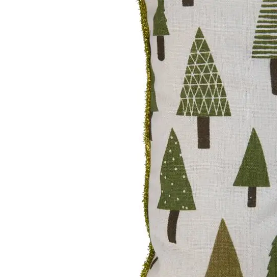 Forest Green Tree Print Rustic Woodland Decorative Christmas Throw Pillow {11}