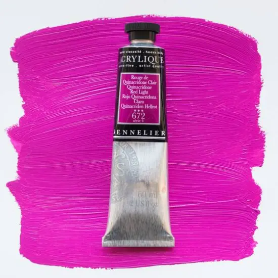Sennelier Extra Fine Artists' Acrylic Paint, 60mL 672 Quinacridone Red Light {4}