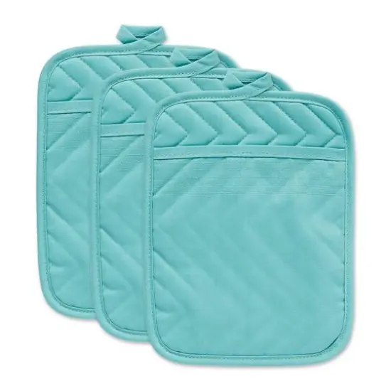 DII&reg; Quilted Potholders, 3ct. Black {2}