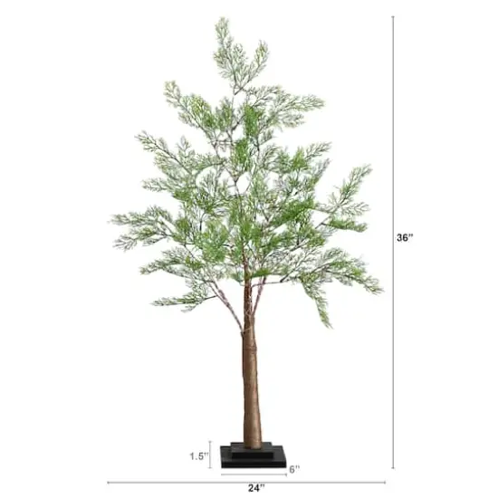 3ft. Pre-Lit Artificial Cypress Tree with Warm White LED Lights {6}