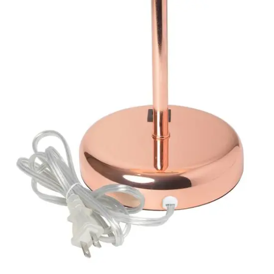Creekwood Home 19.5" Oslo USB Port Table Lamp Rose Gold/White Shade {10}