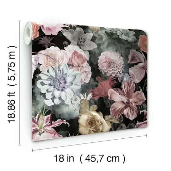 RoomMates Vintage Floral Blooms Peel & Stick Wallpaper Pink/Green {9}