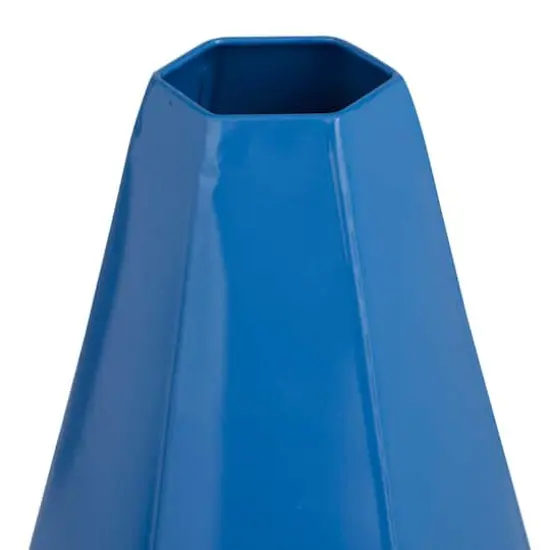CosmoLiving by Cosmopolitan Blue Iron Contemporary Vase, 12" x 10" {4}