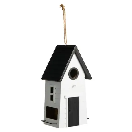 Glitzhome&reg; 14.25" Modern White Wood Garden Birdhouse {1}