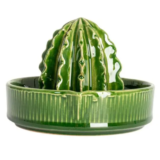 Hello Honey&reg; 4" Green Cactus-Shaped Stoneware Juicer {8}
