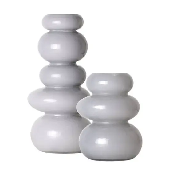 American Art Decor Cool Grey Cairns Glass Vase Set {1}