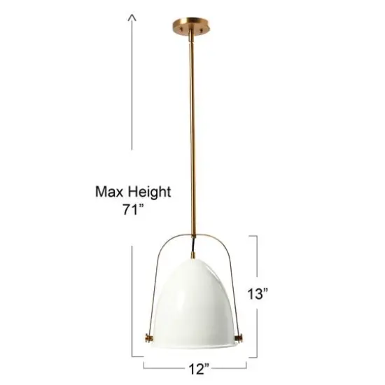 Hello Honey&reg; 5.9ft. 2-Tone Metal Ceiling Light White and Brushed Gold {7}
