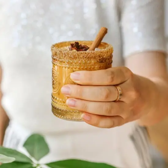 Kate Aspen&reg; 10oz. Hobnail Beaded Floral Amber Drinking Glasses, 6ct. {3}