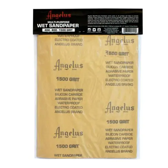 Angelus&reg; 9" x 11" Assorted Multi-Purpose Wet Sandpaper, 15ct. {3}