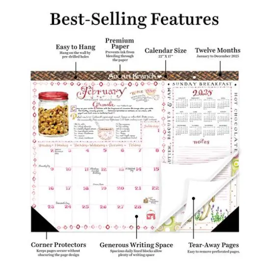 TF Publishing Large 2025 Susan Branch Monthly Blotter Desk Pad Calendar {6}