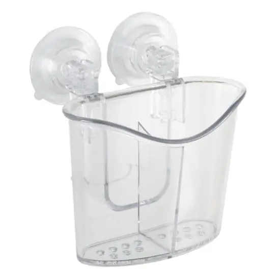 Bath Bliss Clear 2 Compartment Power Locking Suction Caddy {1}