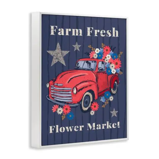 Stupell Industries Farm Fresh Patriotic Market Framed Giclee Art White {4}