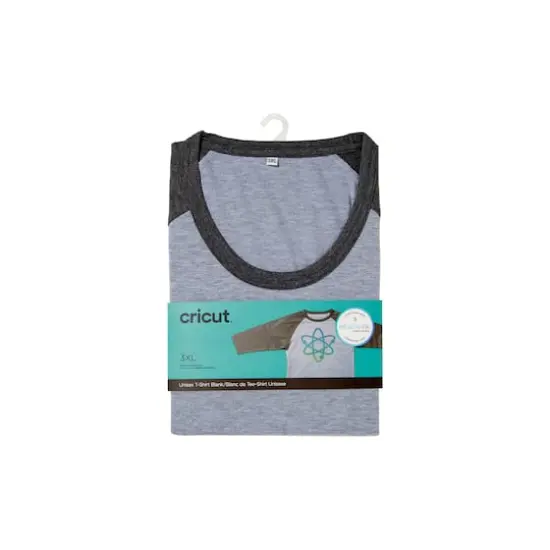 Cricut&reg; Unisex Adult Raglan Sleeve T-Shirt Blank Heathered Gray {1}