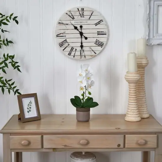 19" White Orchid in Ceramic Pot {5}