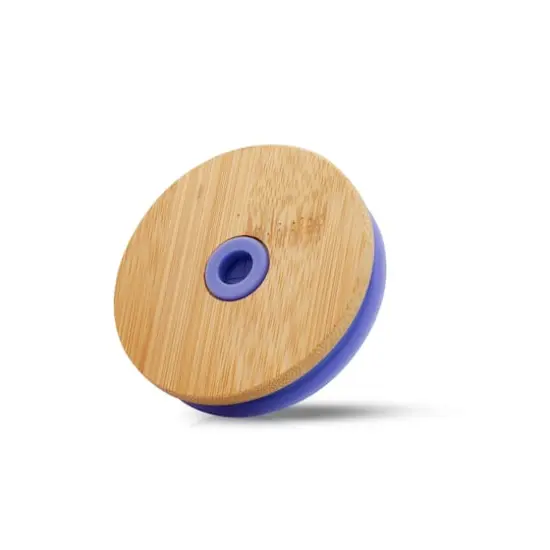 JoyJolt&reg; 20oz. Glass Tumbler with Straws & Silicone Sleeve Purple {5}