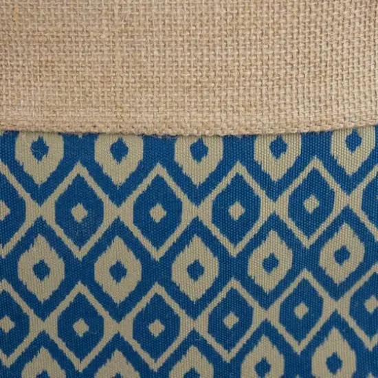 DII&reg; 15" Blue Ikat Round Burlap Bin {4}