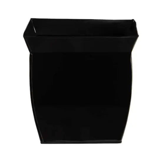 11.5" Black Fluted Metal Square Planter {1}