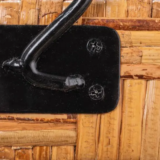 Hello Honey&reg; 3ft. Decorative Rattan Tray with Metal Handles Brown {7}