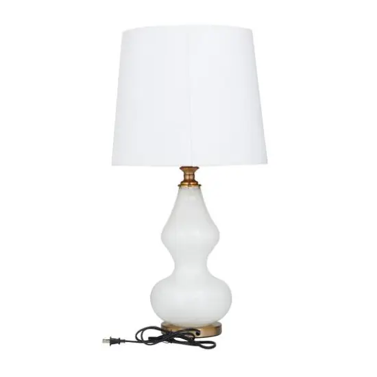 White Glass Table Lamp 15" x 15" x 29" {8}
