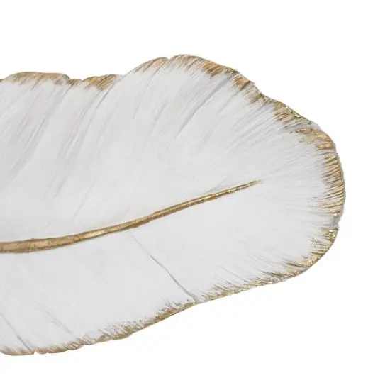 CosmoLiving by Cosmopolitan White Polystone Feather Wall D&eacute;cor {3}