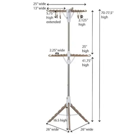 Household Essentials 2-Tier Tripod Clothes Drying Rack Brown {4}