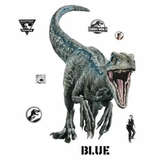 RoomMates Jurassic World: Fallen Kingdom Blue Velociraptor Giant Wall Decal {1}