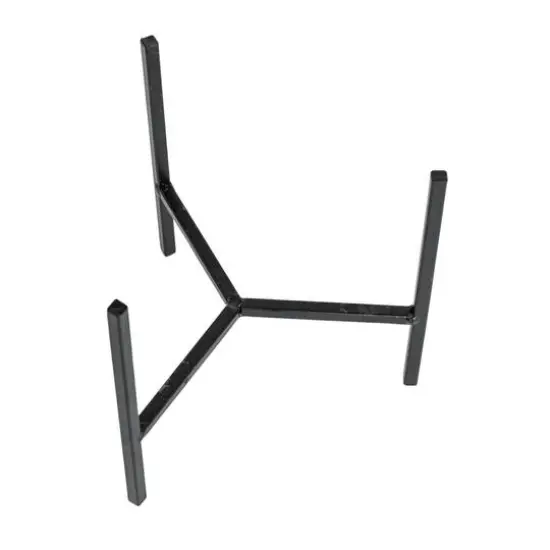 Hello Honey&reg; 8" White Stoneware Flower Pot with Black Metal Stand {8}