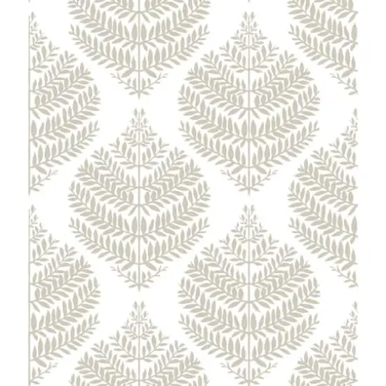 RoomMates Hygge Fern Damask Peel & Stick Wallpaper Taupe and White {1}