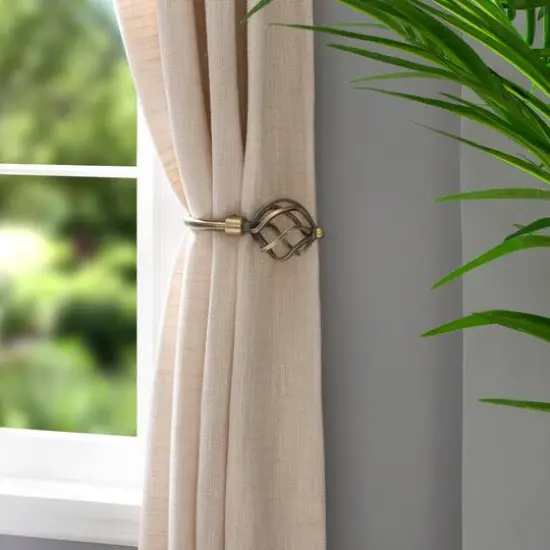 Home Details Antique Brass Royal Twist Curtain Holdback Set {6}