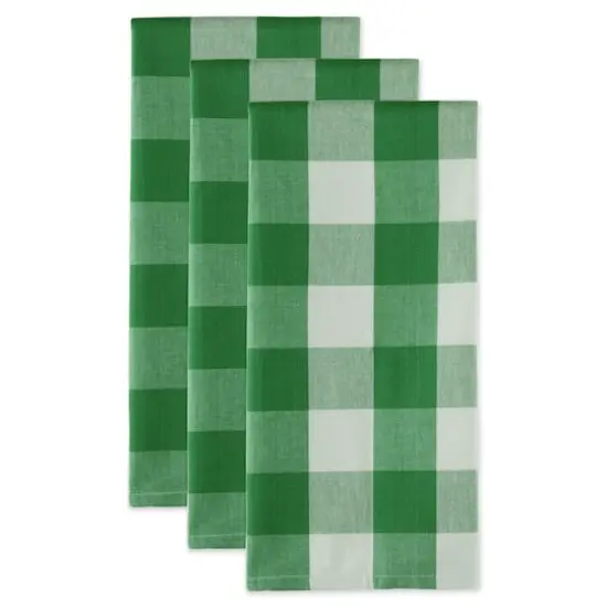 DII&reg; Shamrock Green Buffalo Check Dishtowels, 3ct. {5}